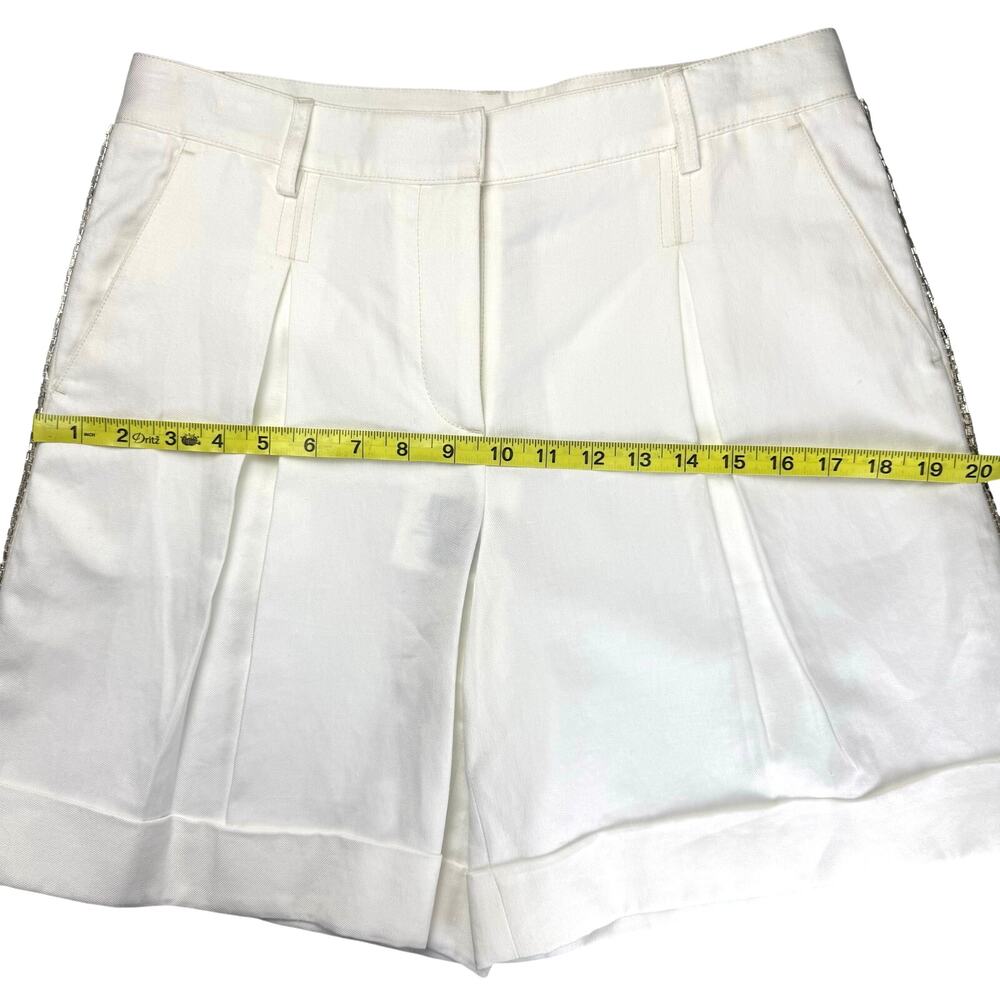 TWP Embellished High Waist Shorts In White Sz 4 - Picture 7 of 9